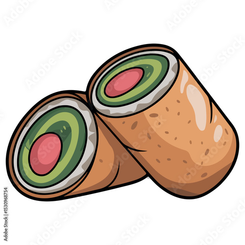 Chiko Roll vector.   Chiko Roll  vector illustration. Chiko Roll  lineart,  clipart,  Chiko Roll  black silhouette. 