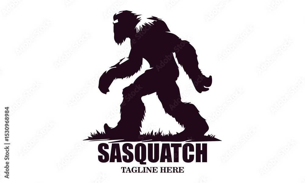 Fototapeta premium Sasquatch icon. Sasquatch vector illustration, bigfoot silhouette vector illustration and Bigfoot logo design