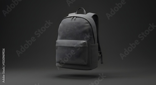 Gray Backpack on Dark Background - Modern Design (Generative AI)