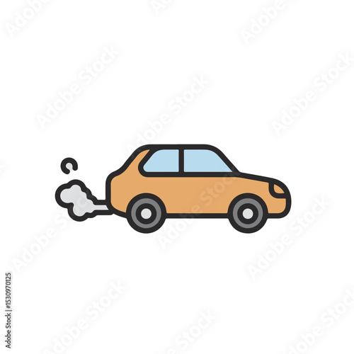 A car emitting exhaust fumes, highlighting the impact on the environment.