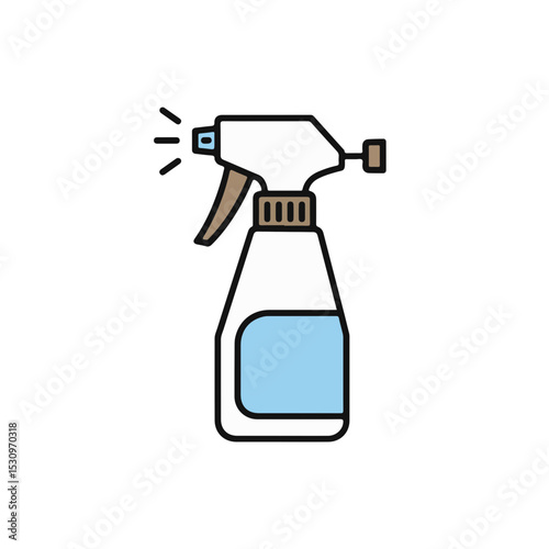A bottle spray with cleaning liquid isolated.