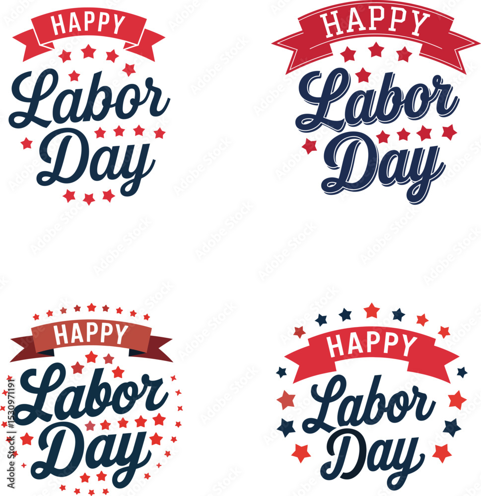Fototapeta premium Happy Labor Day Celebration, National American Holiday Concept, greeting card with USA flag vector illustration