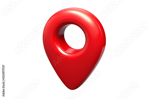 3d red glossy location pin marker icon