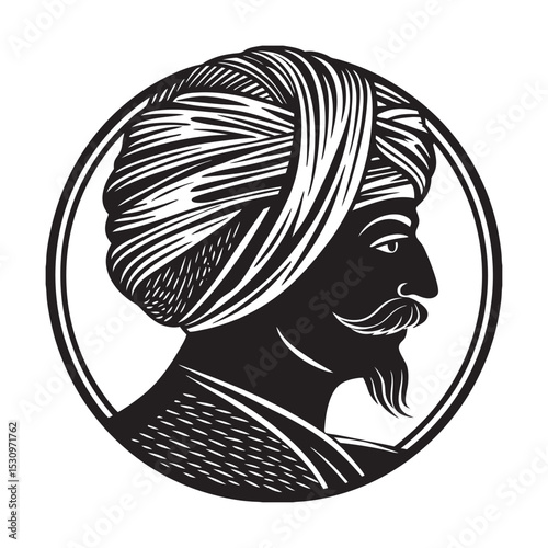 silhouette of indian man turban