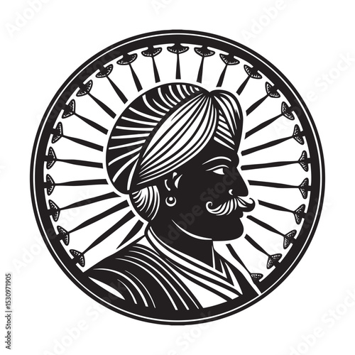 silhouette of indian man in turban