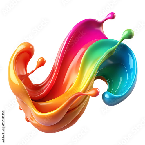 Abstract rainbow liquid splash on black background