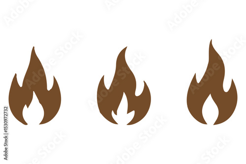 Fire icon vector set, Fire flame icons bundle
