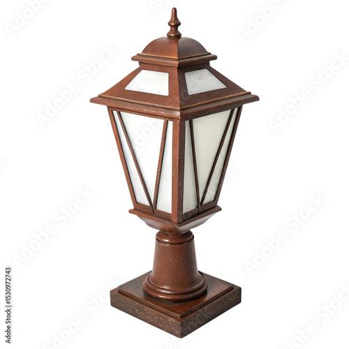 Exterior Bronze Garden Lamp Post: Elegant Outdoor Lighting Fixture,  Pillar Lamp,  Residential Landscape Design