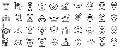 Award icons representing achievements, success, and recognition  