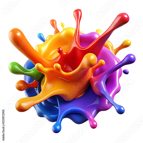 Vibrant rainbow paint splash explosion