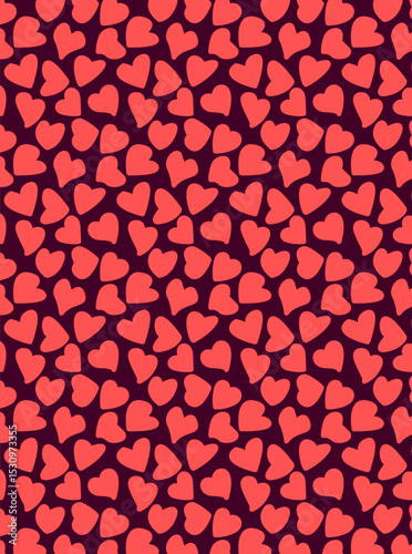 Red Heart Pattern Romantic Seamless Background Texture