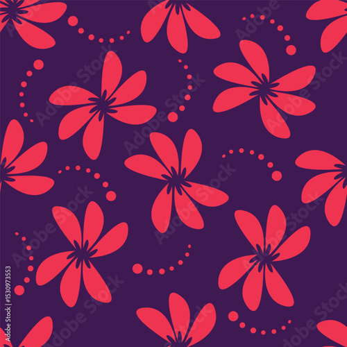 textile design with cute silhouette foliage pattern image
