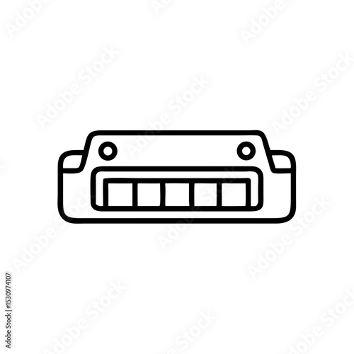Outline of harmonica icon for kids music learning and play