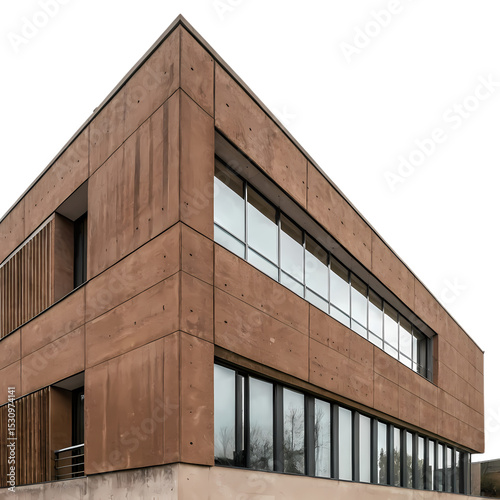 Modern Brown Corten Steel Building Exterior: Architectural Photography