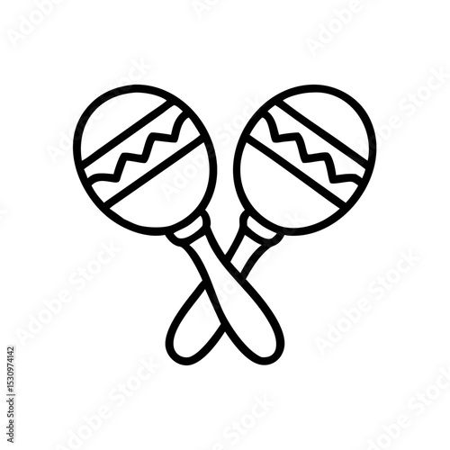 Maracas icon for rhythmic kids music play and dance