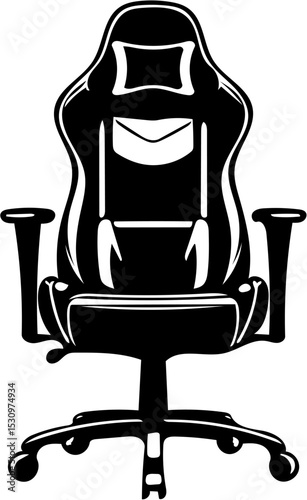 silhouette vector illustration of a gaming chair, Isolated on white