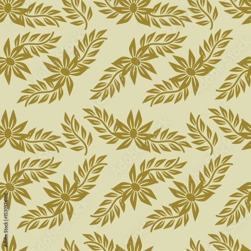 textile design with cute silhouette foliage pattern image
