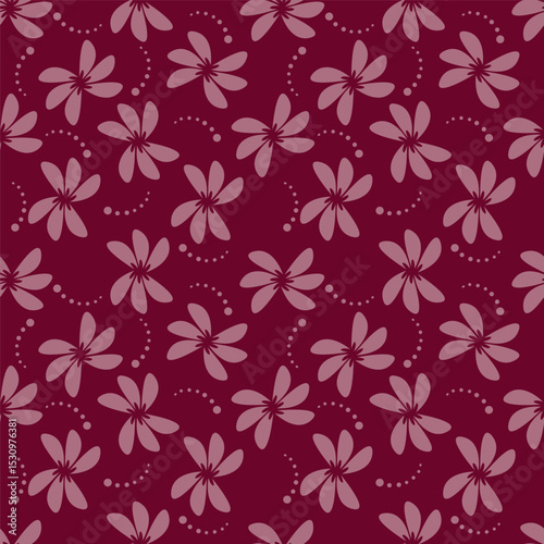 textile design with cute silhouette foliage pattern image
