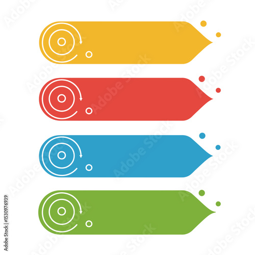 Simple vector illustration of four stacked horizontal banners