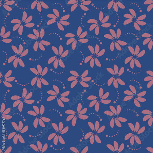 textile design with cute silhouette foliage pattern image
