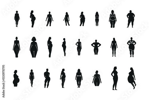 Female Body Shapes Silhouettes for Body Positivity