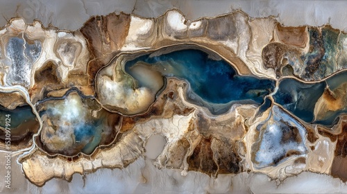 A breathtaking geyser explosion occurs, releasing steam and vibrant mineral deposits amidst a desolate terrain
