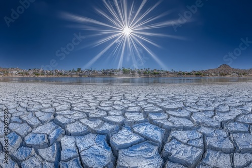 The dried lagoon exposes the previously hidden landscape of Lio Piccolo