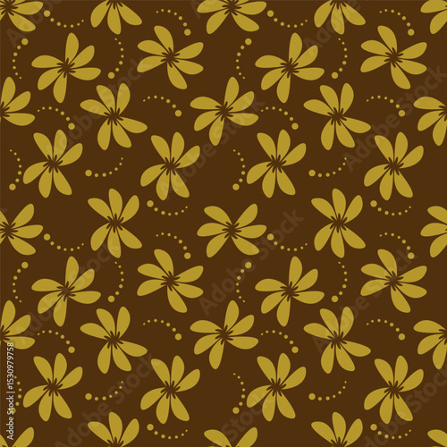 textile design with cute silhouette foliage pattern image

