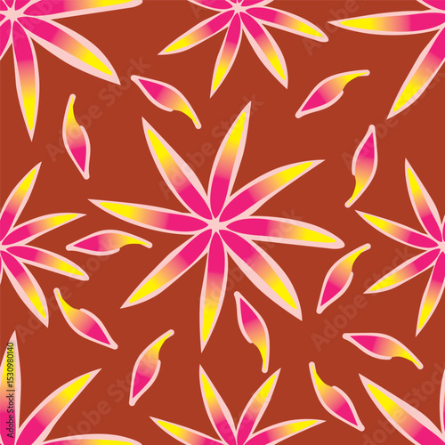 textile design with cute silhouette foliage pattern image
