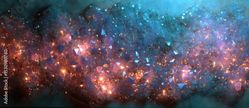 Colorful crystals illuminating nature