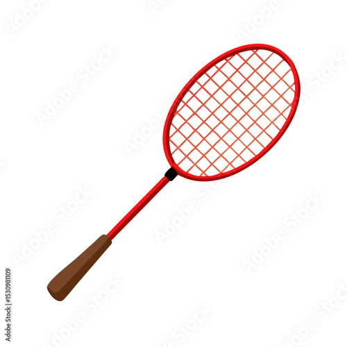 Vector illustration of a badminton racket, isolated on white background