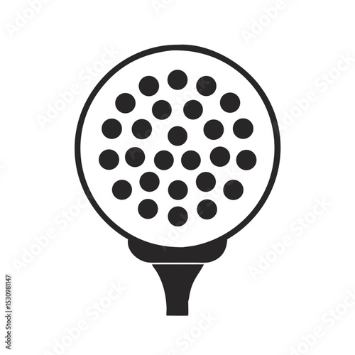 Vector illustration of a golf ball, isolated on white background
