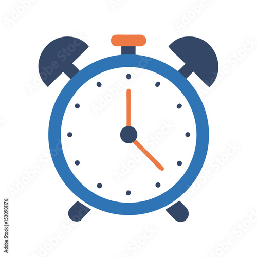 Vector illustration of alarm clock, isolated on white background