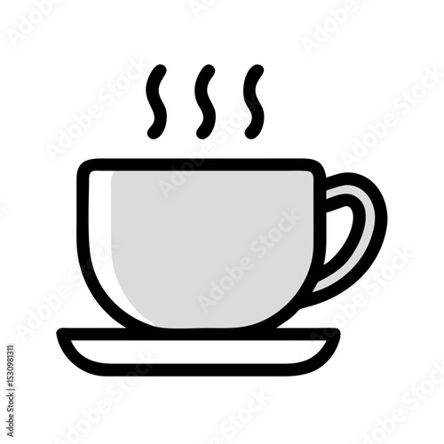 Vector illustration of coffee cup, isolated on white background