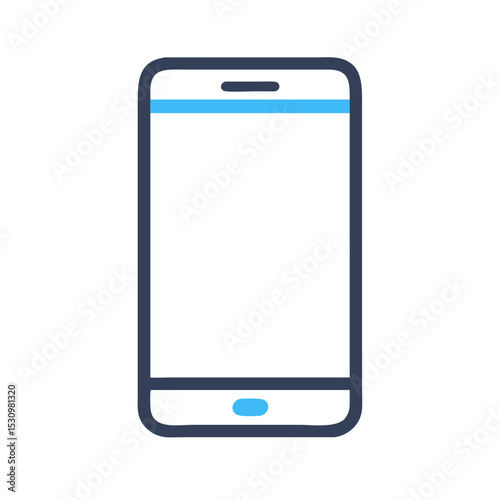 Vector illustration of smartphone, isolated on white background