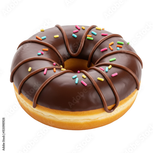 Wallpaper Mural Delicious donut with chocolate glaze and sprinkles isolated on transparent background Torontodigital.ca
