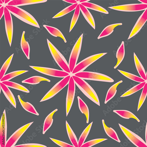 textile design with cute silhouette foliage pattern image
