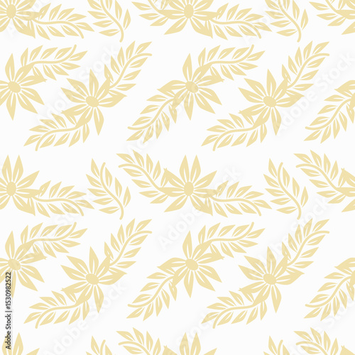 textile design with cute silhouette foliage pattern image
