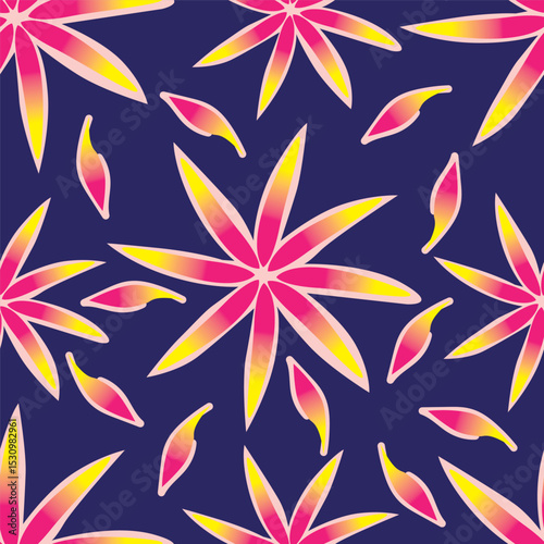 textile design with cute silhouette foliage pattern image
