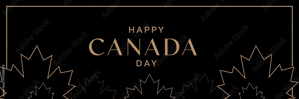 Obraz premium Canada Day. a luxurious black and gold banner for Canada Day Banner