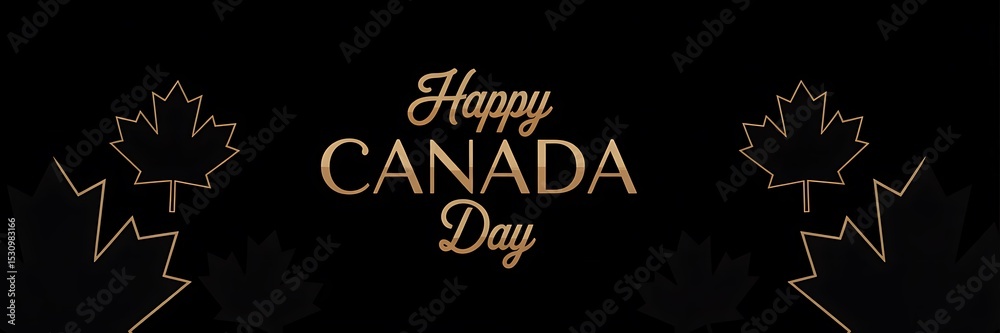 Obraz premium Canada Day. a luxurious black and gold banner for Canada Day Banner