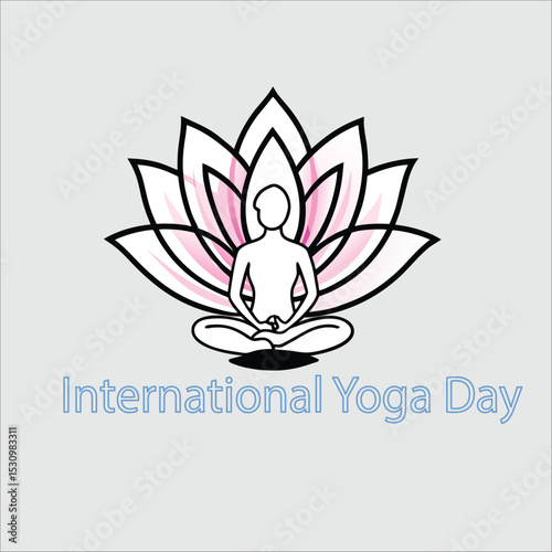 International Yoga Day logo Art design on a white background