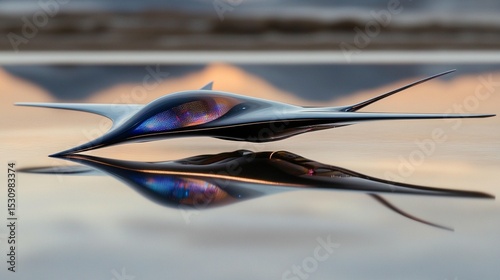 Futuristic Aircraft Design: Sleek, aerodynamic vehicle