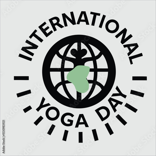 International Yoga Day logo Art design on a white background