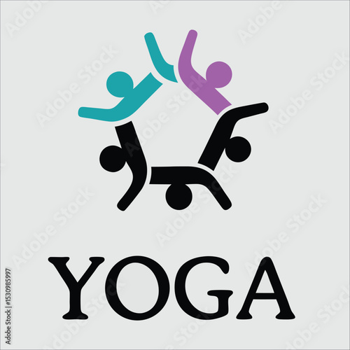 International Yoga Day logo Art design on a white background