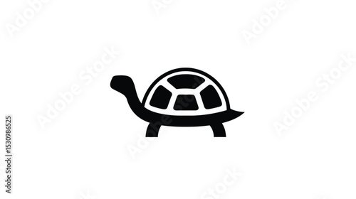 Turtle Icon: Simple Black Tortoise Silhouette Graphic