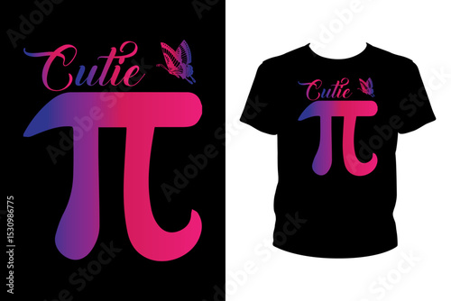Cutie pi Quotes svg, Pi Day Svg, t-shirt design for prints, Pi Day t-shirt design cut file