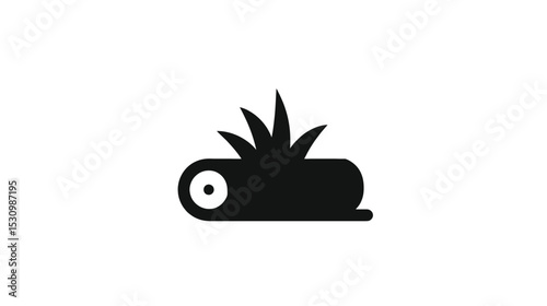 Lawn Care Symbol: Simple Black and White Icon