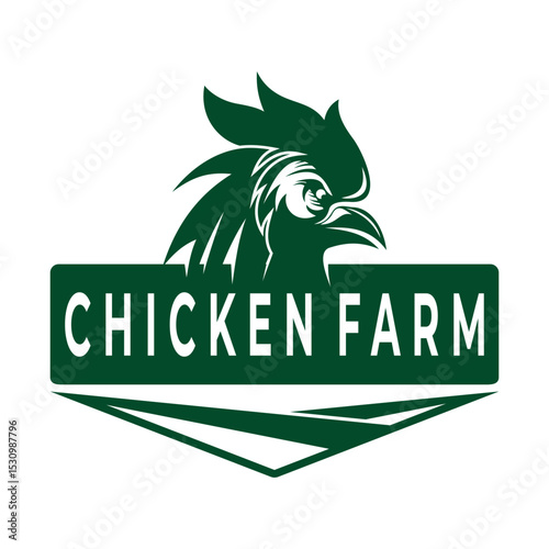 Chicken Head logo design. Rooster logo design vector template