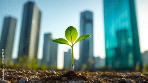 Urban Greenery A Seedling's Journey in the Concrete Environment